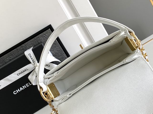 2024 CC original grained calfskin mini flap bag AS4037 white