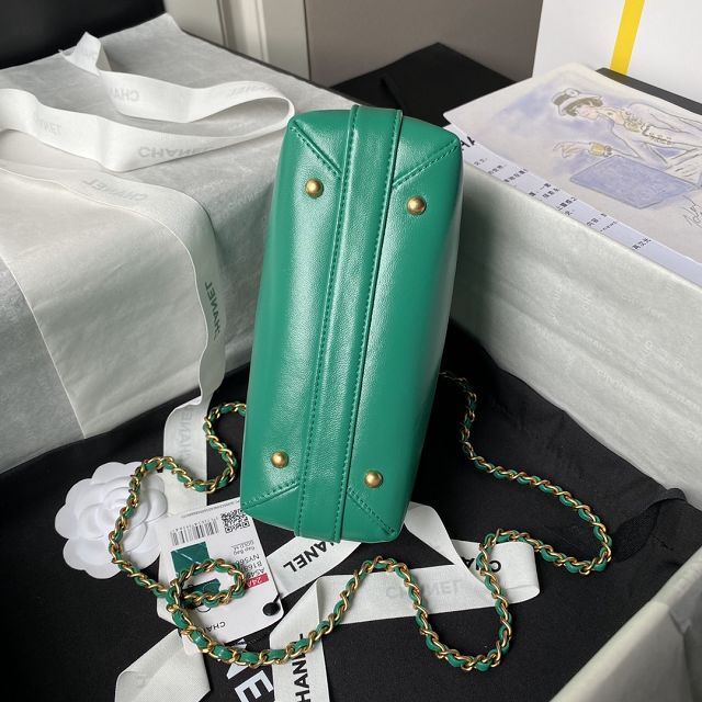 2024 CC original lambskin mini top handle bag AS4958 green