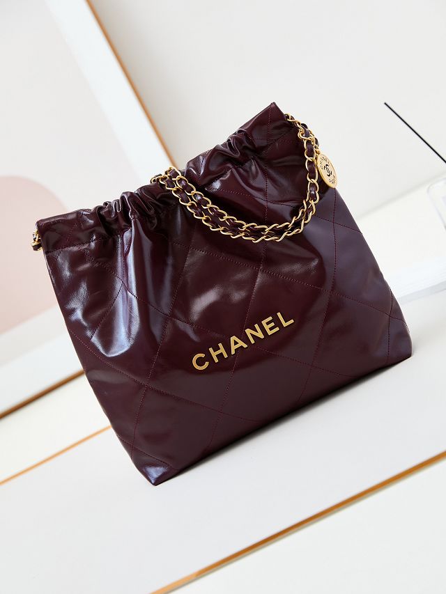 2024 CC original calfskin 22 small handbag AS3260 bordeaux