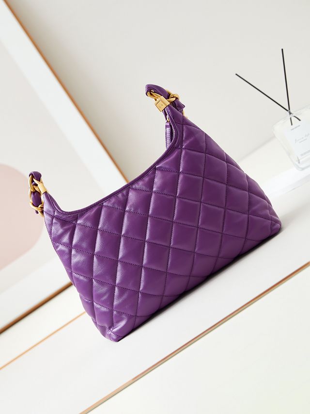 2024 CC original lambskin medium hobo handbag AS4923 purple