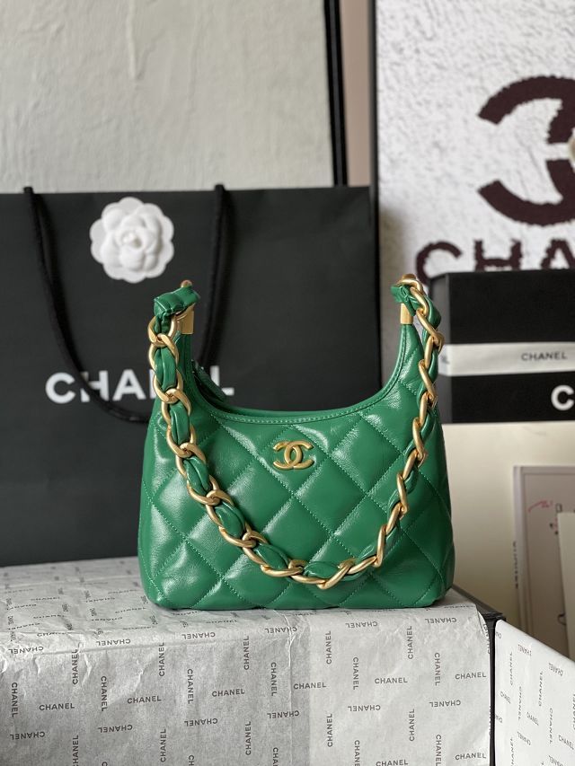 2024 CC original lambskin small hobo handbag AS4922 green