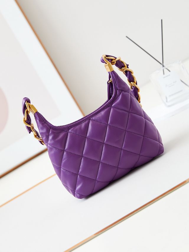 2024 CC original lambskin small hobo handbag AS4922 purple