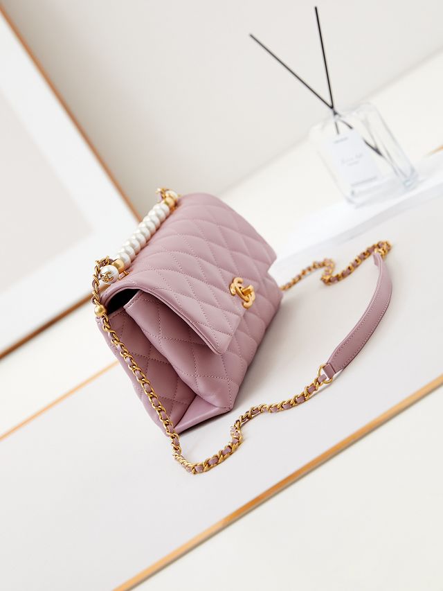 2024 CC original lambskin top handle flap bag AS4997 pink