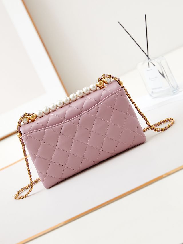 2024 CC original lambskin top handle flap bag AS4997 pink