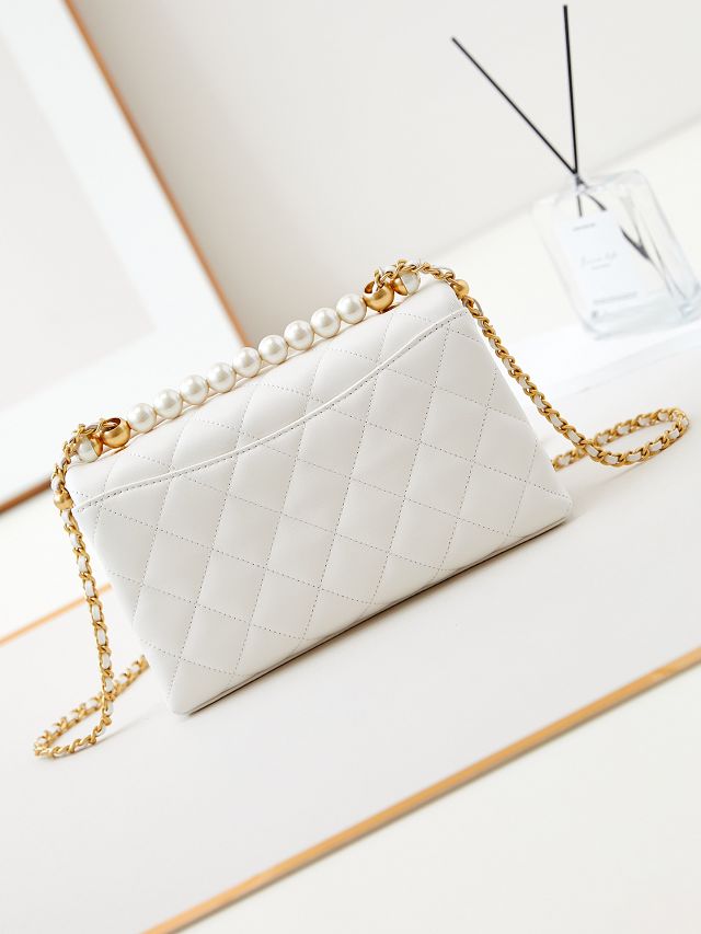 2024 CC original lambskin top handle flap bag AS4997 white