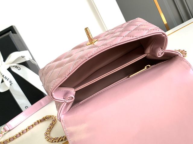 CC original calfskin mini coco handle bag AS2215 pink