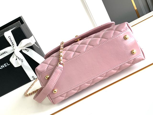 CC original calfskin small coco handle bag A92990 pink