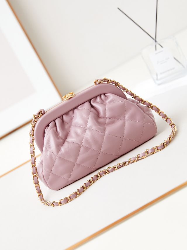 CC original lambskin clutch AS4717 pink