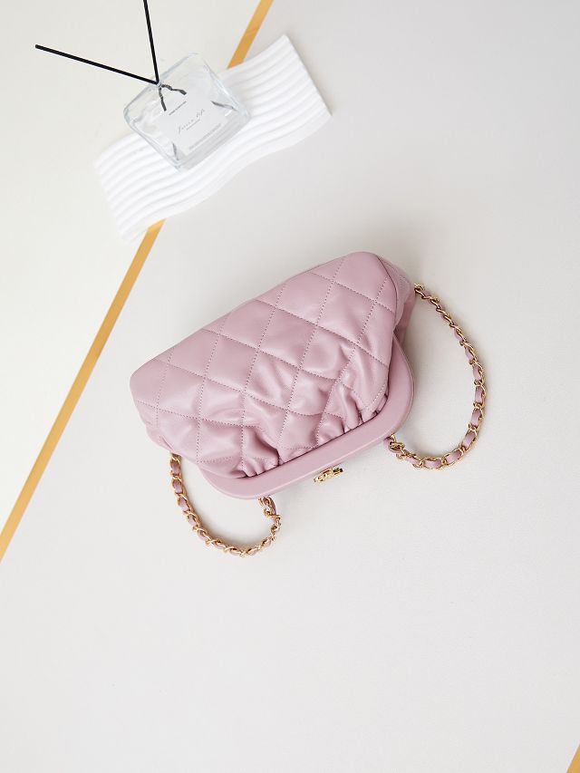 CC original lambskin clutch AS4717 pink