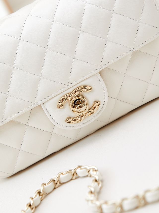 2024 CC original lambskin mini top handle bag AS4924 white