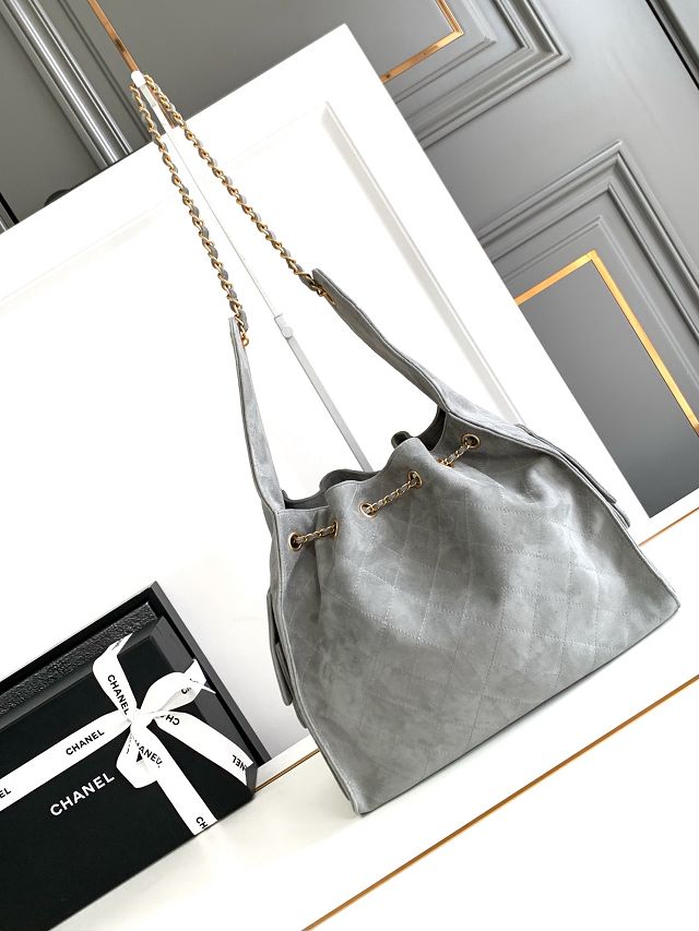 2024 CC original suede calfskin bucket bag A99921 grey 