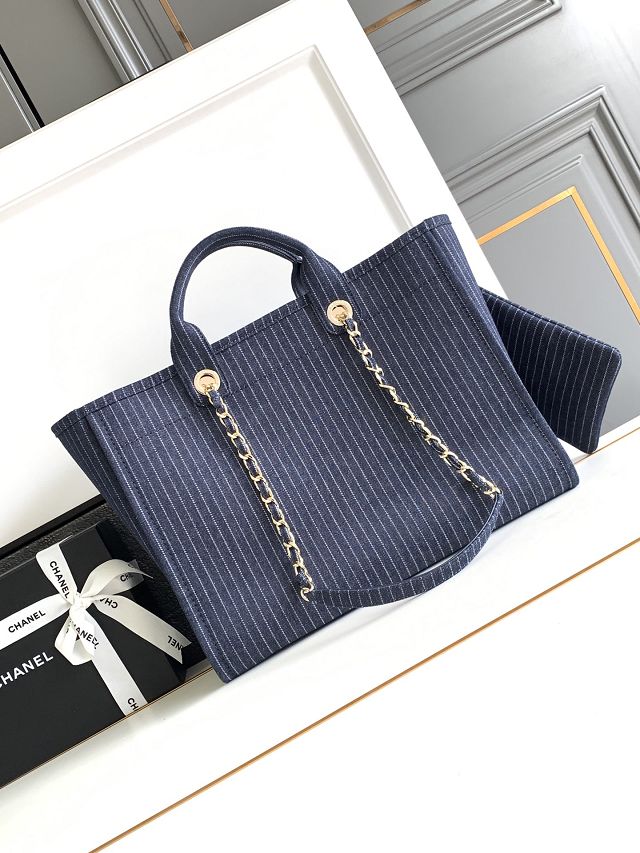 CC original denim large shopping bag A66941 dark blue