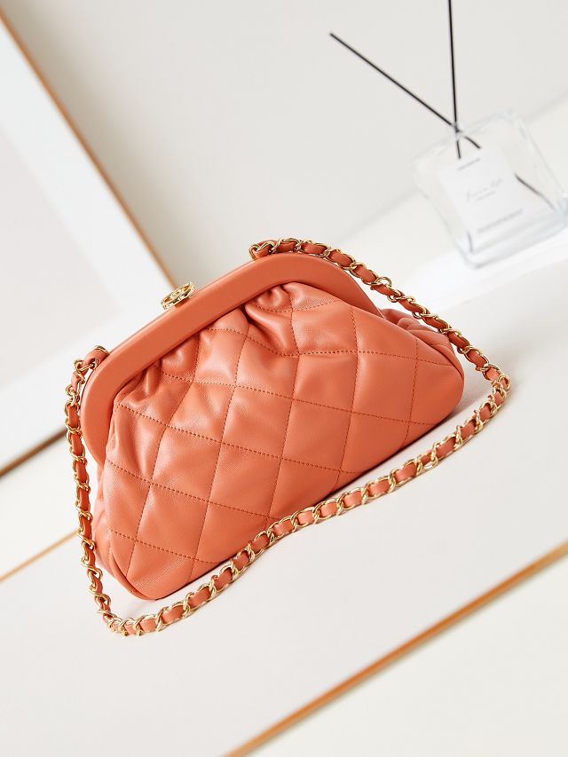 CC original lambskin clutch AS4717 orange