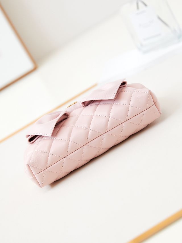 CC original lambskin clutch with chain AP4027 pink