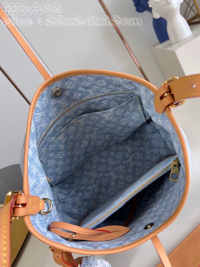 Louis vuitton original denim carryall PM handbag M11462 light blue