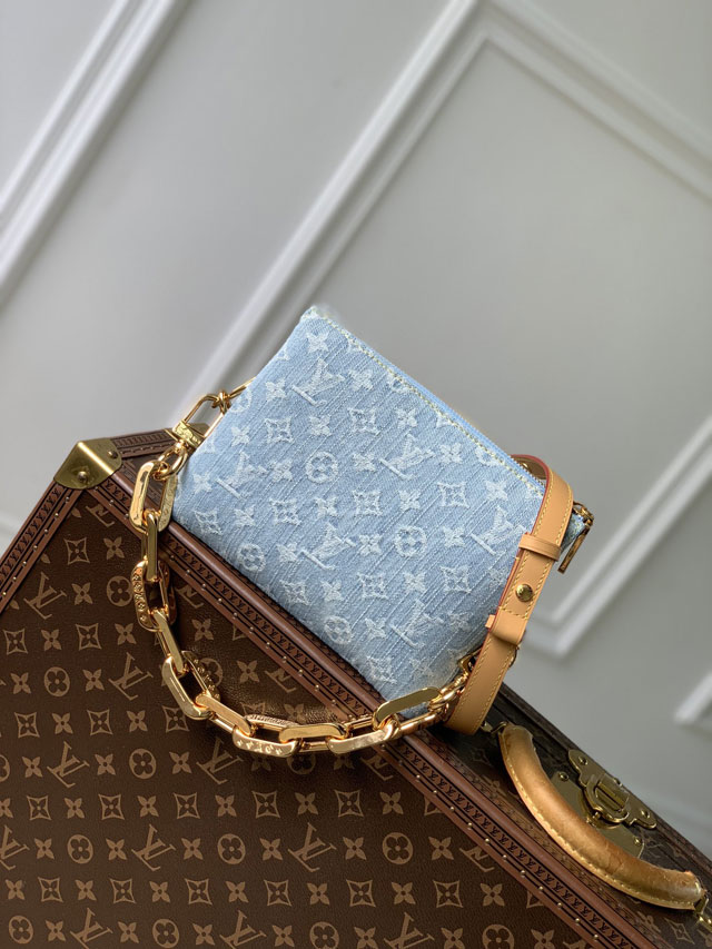 Louis vuitton original denim coussin BB M11401 light blue