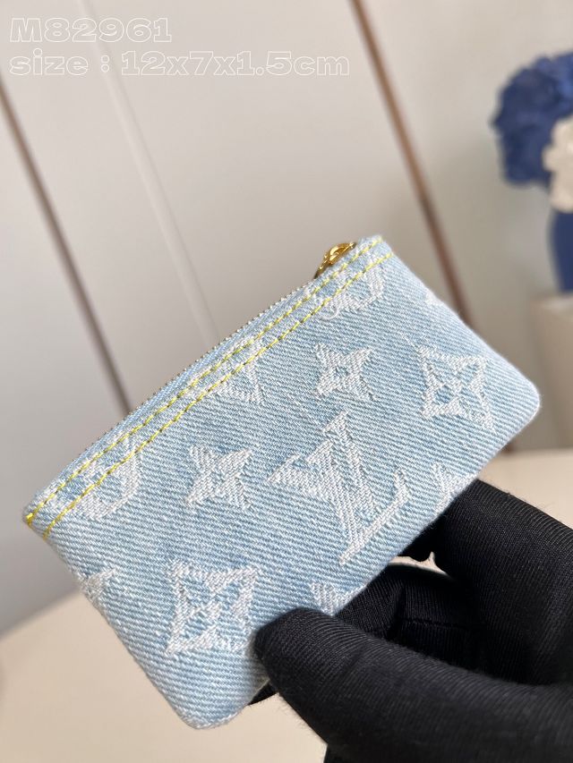 Louis vuitton original denim key holder M82961 light blue