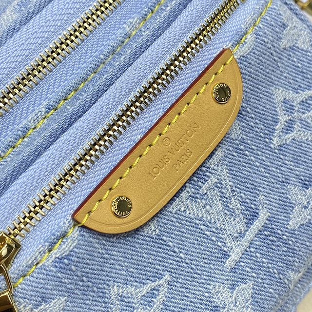 Louis vuitton original denim mini bumbag M83353 light blue