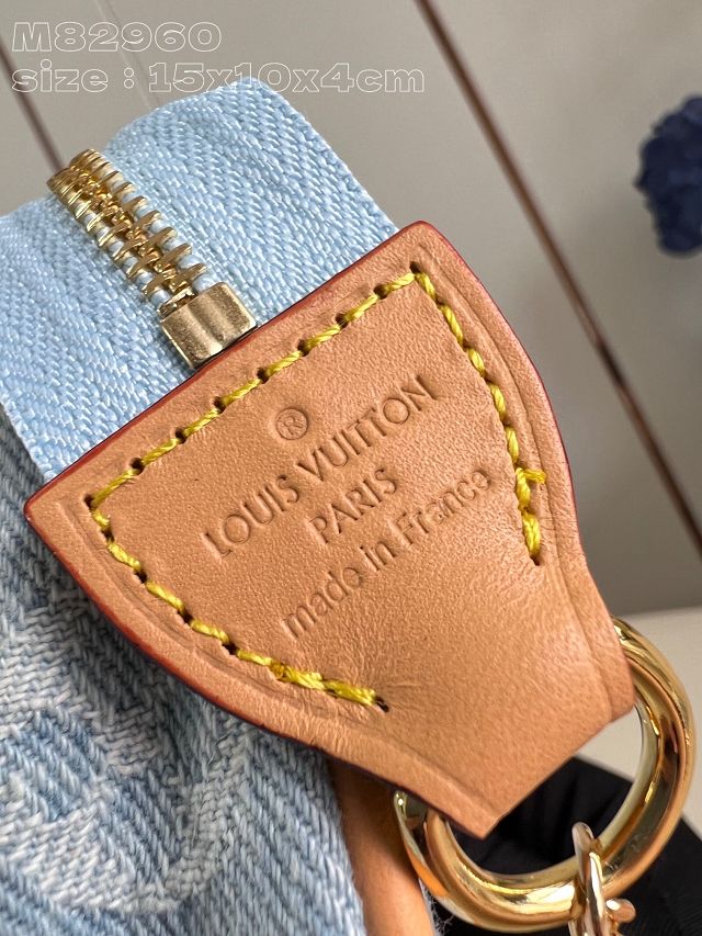 Louis vuitton original denim mini pochette M82960 light blue