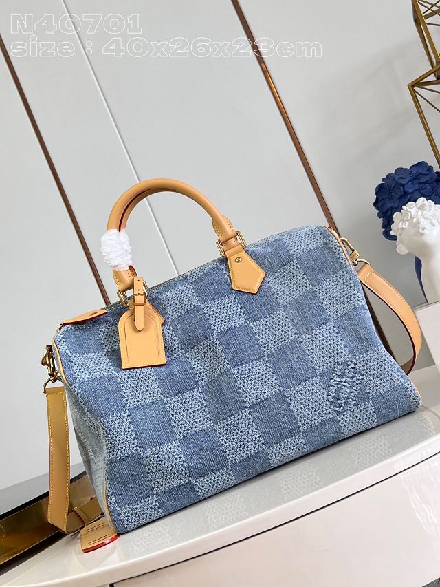 Louis vuitton original denim speedy 40 N40701 blue	