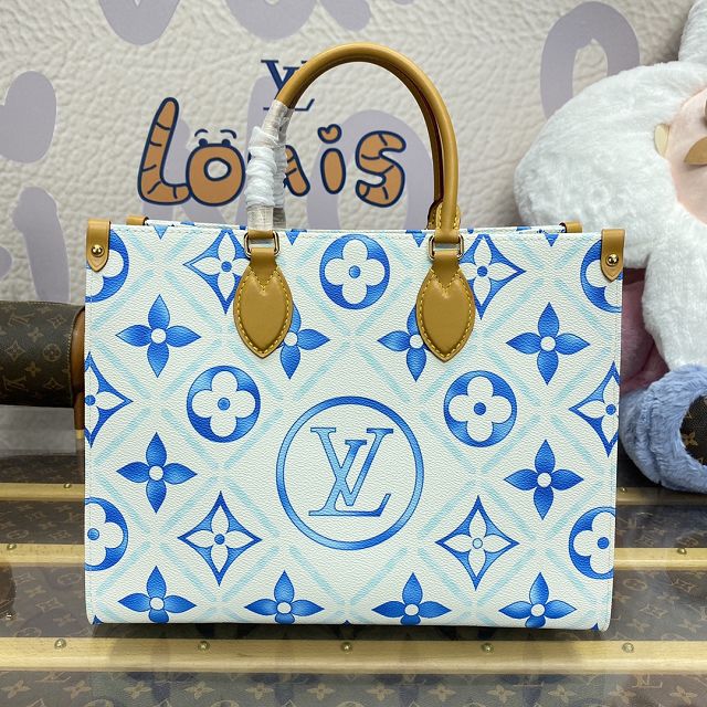 Louis vuitton original monogram canvas onthego MM M11262 blue