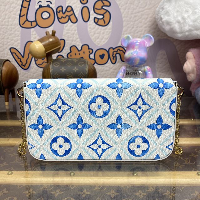 Louis vuitton original monogram canvas pochette felicie M11459 blue