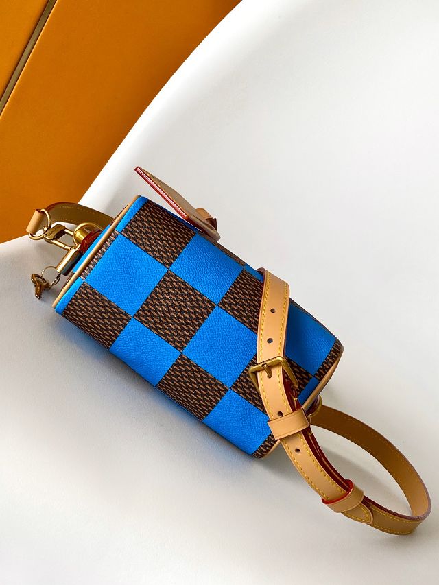 Louis vuitton original damier canvas nano speedy 18 N40595 blue