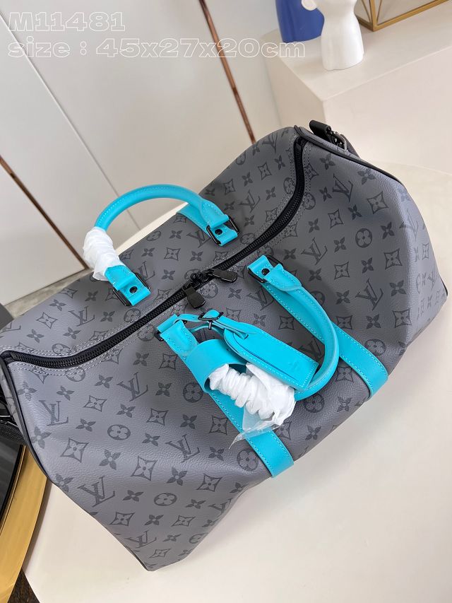 Louis vuitton original monogram eclipse keepall 45 M46703 blue