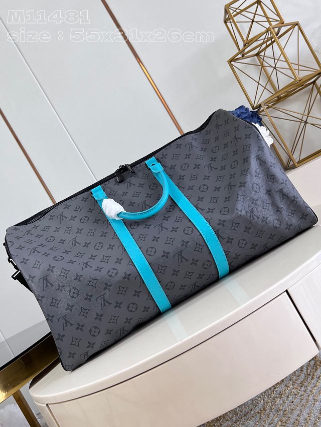 Louis vuitton original monogram eclipse keepall 55 M11481 blue