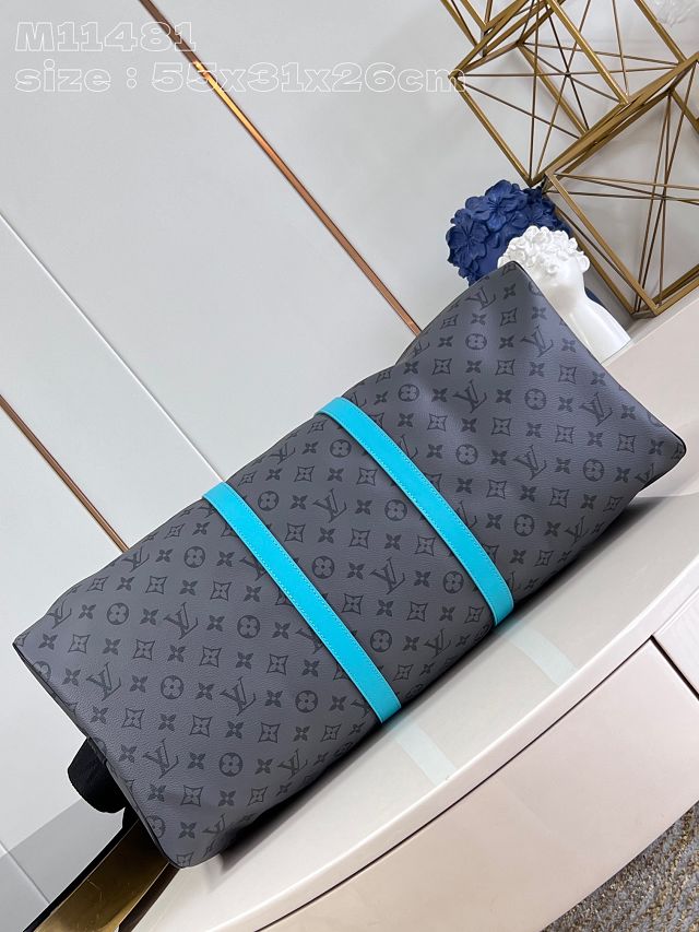 Louis vuitton original monogram eclipse keepall 55 M11481 blue