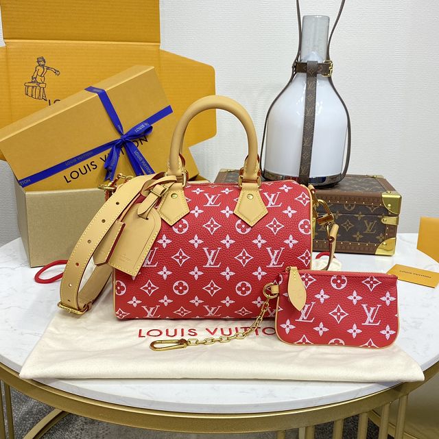 Louis vuitton original soft calfskin speedy P9 25 M24425 red