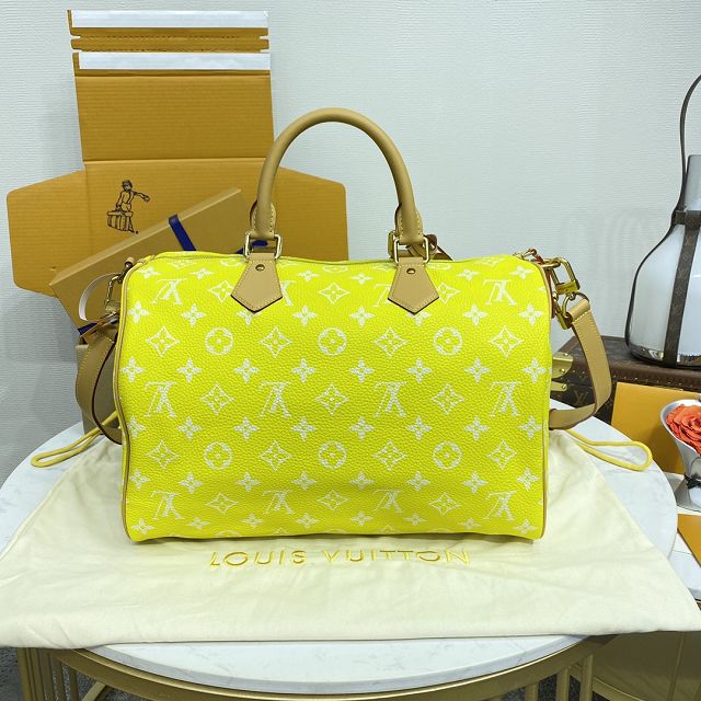 Louis vuitton original soft calfskin speedy P9 40 M24419 yellow