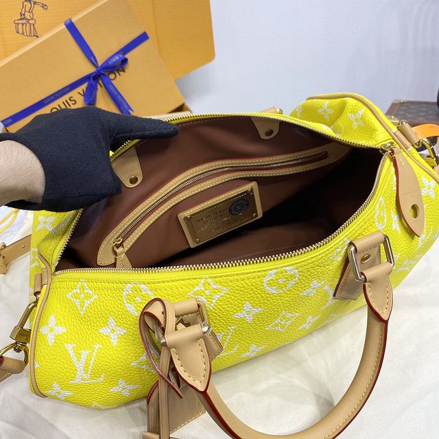 Louis vuitton original soft calfskin speedy P9 40 M24419 yellow