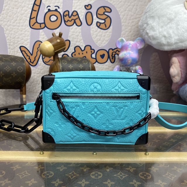 Louis vuitton original calfskin mini soft trunk M11673 blue