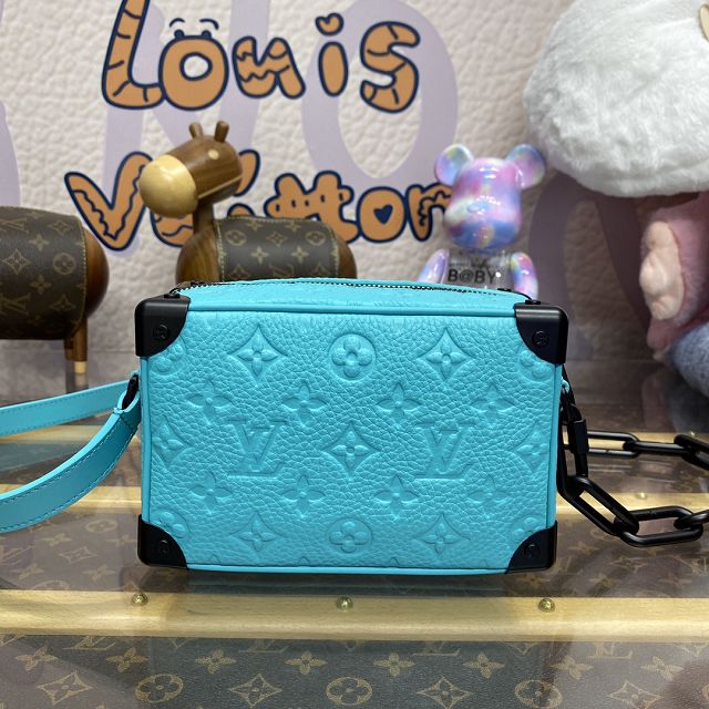 Louis vuitton original calfskin mini soft trunk M11673 blue