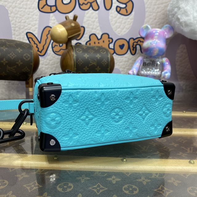 Louis vuitton original calfskin mini soft trunk M11673 blue