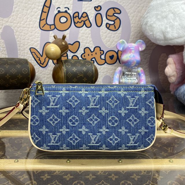 Louis vuitton original denim pochette accessoires M82692 blue