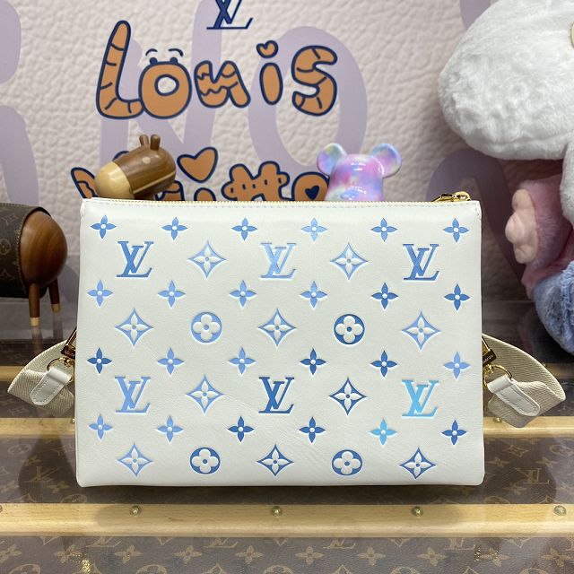 Louis vuitton original lambskin coussin pm bag M11225 white&light blue