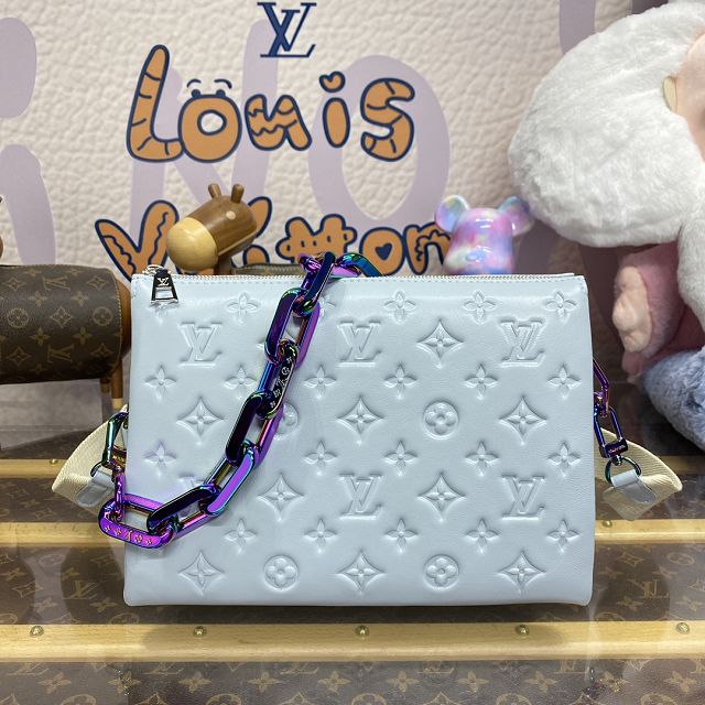 Louis vuitton original lambskin coussin pm bag M11436 light blue