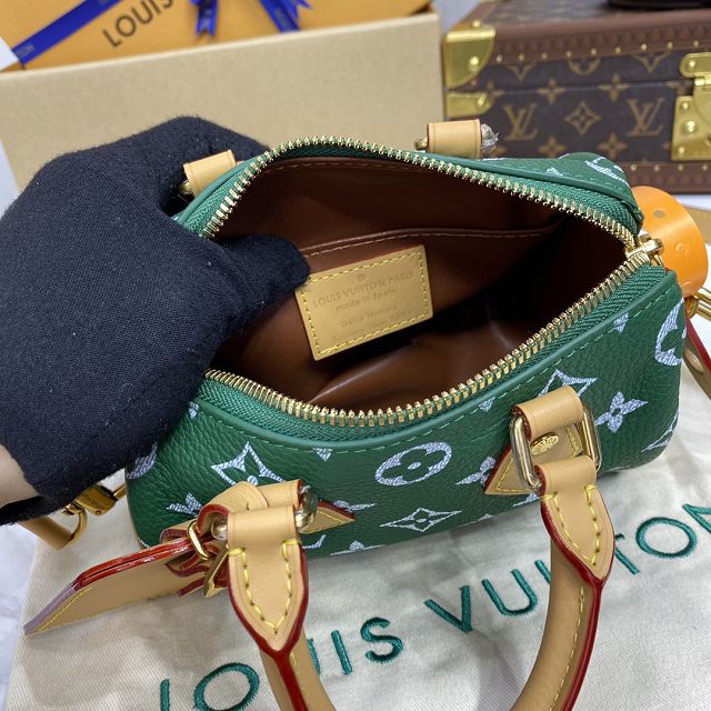 Louis vuitton original soft calfskin nano speedy 18 M24419 green