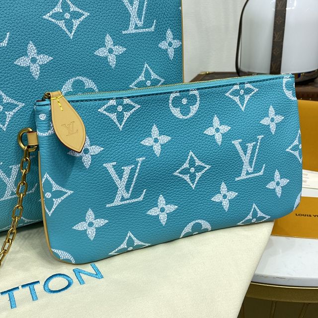 Louis vuitton original soft calfskin speedy P9 50 M11565 turquoise