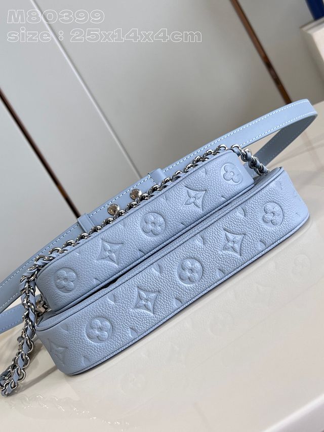 Louis vuitton original calfskin multi pochette M80399 light blue