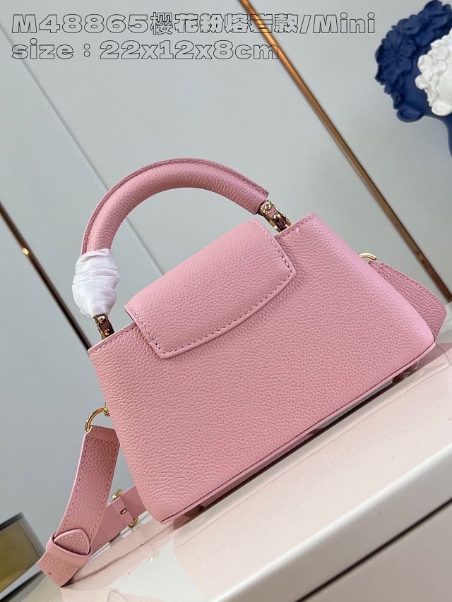 Louis vuitton original calfskin capucines east west mini M24671 pink