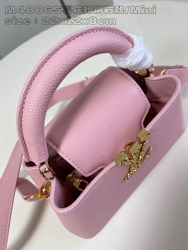 Louis vuitton original calfskin capucines east west mini M24671 pink