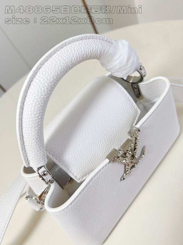 Louis vuitton original calfskin capucines east west mini M24671 white