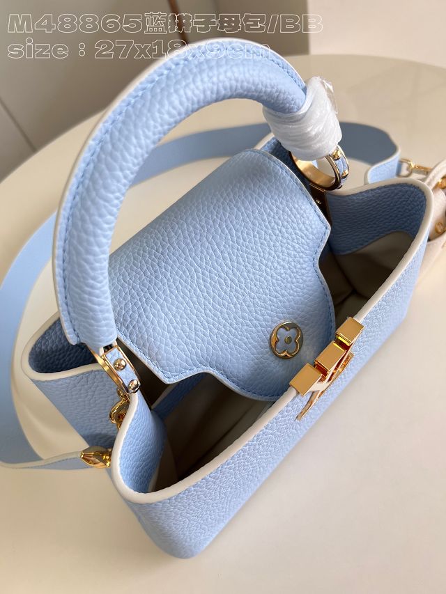 Louis vuitton original calfskin capucines BB handbag M24120 blue