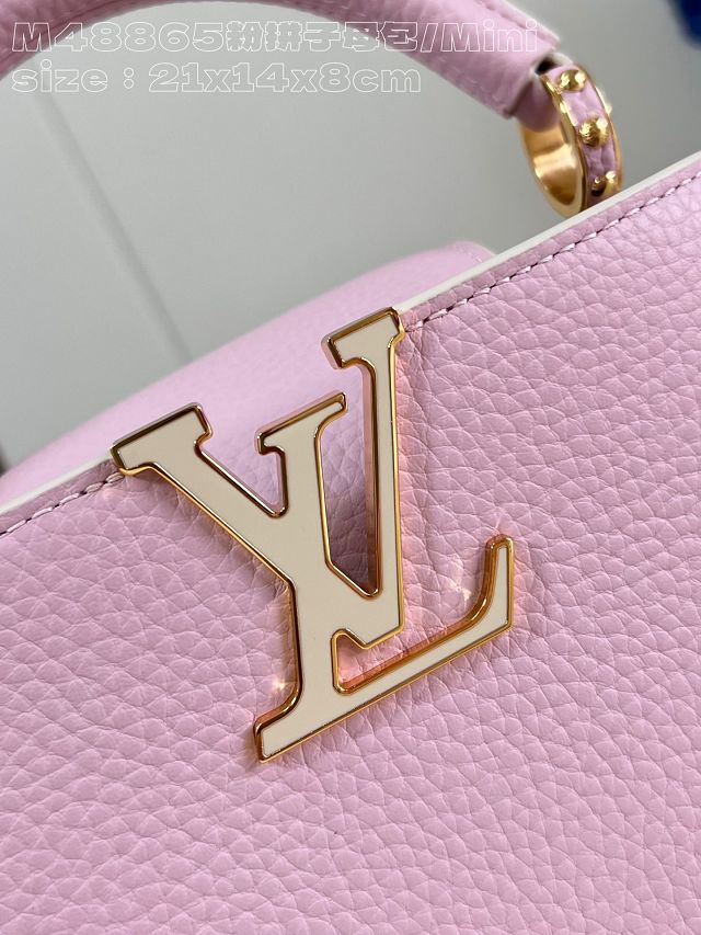 Louis vuitton original calfskin capucines mini handbag M24563 pink