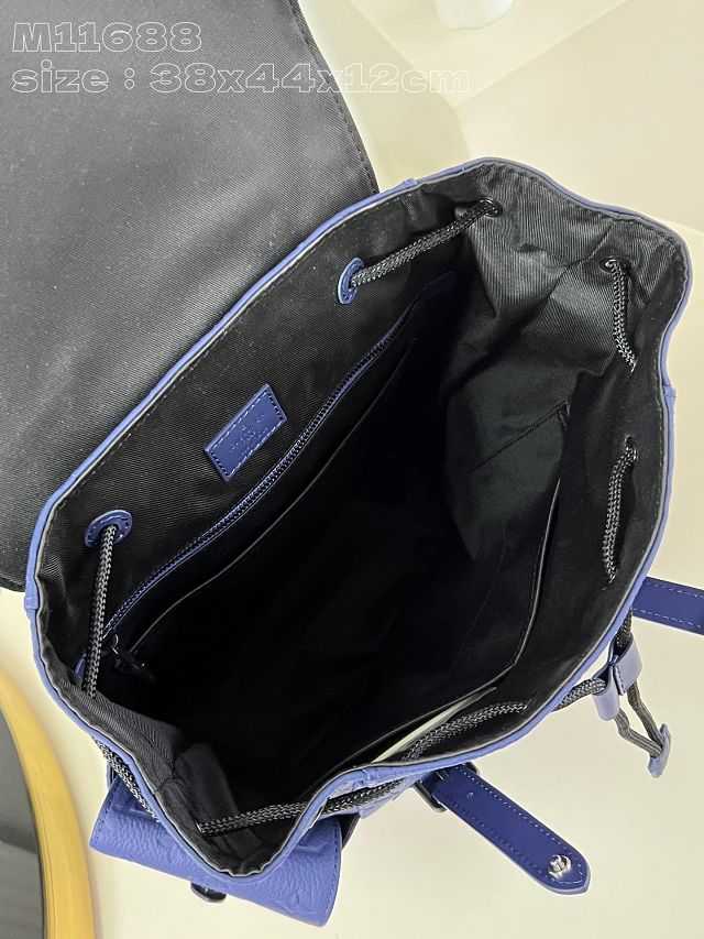 Louis vuitton original calfskin christopher backpack MM M11688 blue