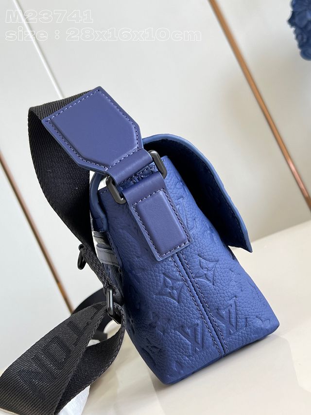 Louis vuitton original calfskin s-cape messenger bag M11692 blue