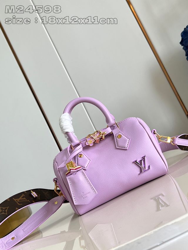 Louis vuitton original calfskin speedy 18 M24598 purple